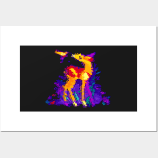 Abstract Deer in nature Posters and Art